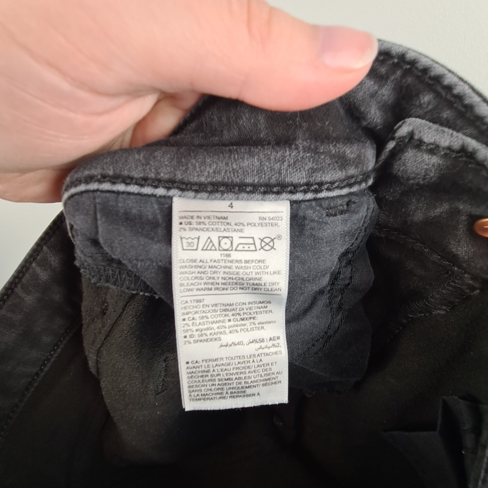 Old Navy Rockstar‎ Jeans Women's Size 4 Super Skinny High Rise Black Denim Slim - Picture 6 of 6